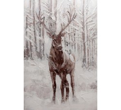 Картина Bubola e Naibo 60x90 "Олень в зимнем лесу"