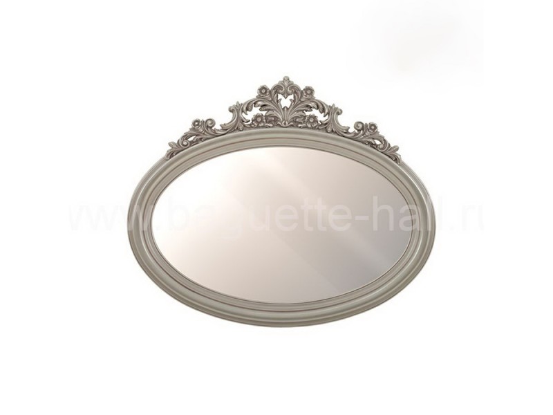 Зеркало овальное с серебряным кокошником